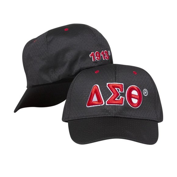 Delta Sigma Theta Flexfit Embroidered Mesh Cap Black - Picture 1 of 1